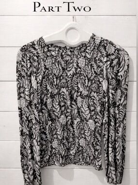 Smocked Print Blouse - Part Two (Size 34 / XS)